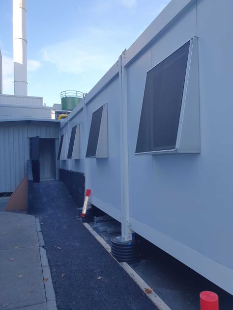 fly screens installed on a portacabin