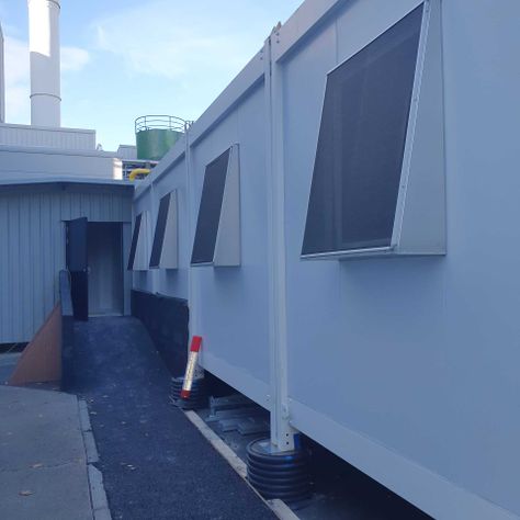 fly screens installed on a portacabin