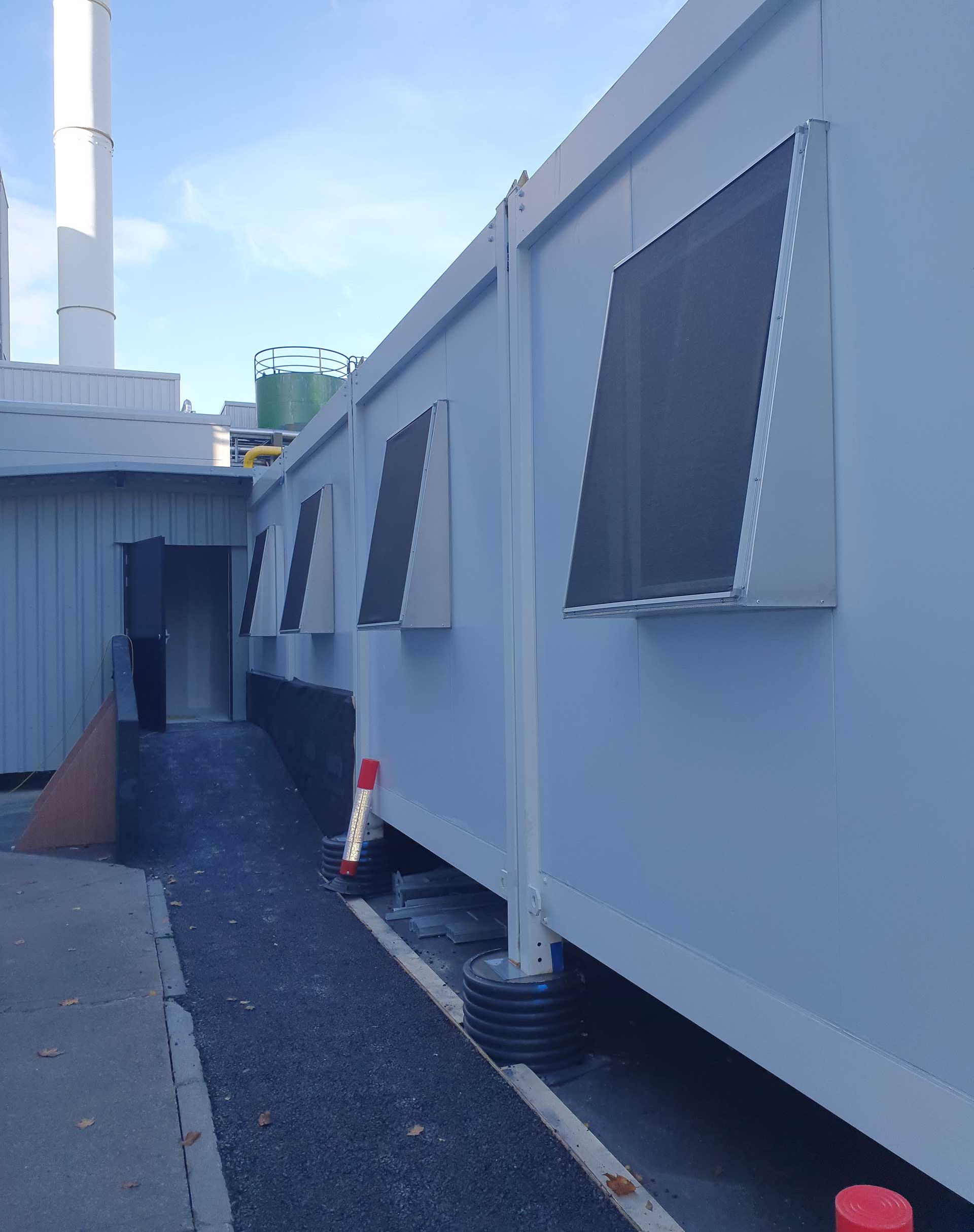 fly screens installed on a portacabin