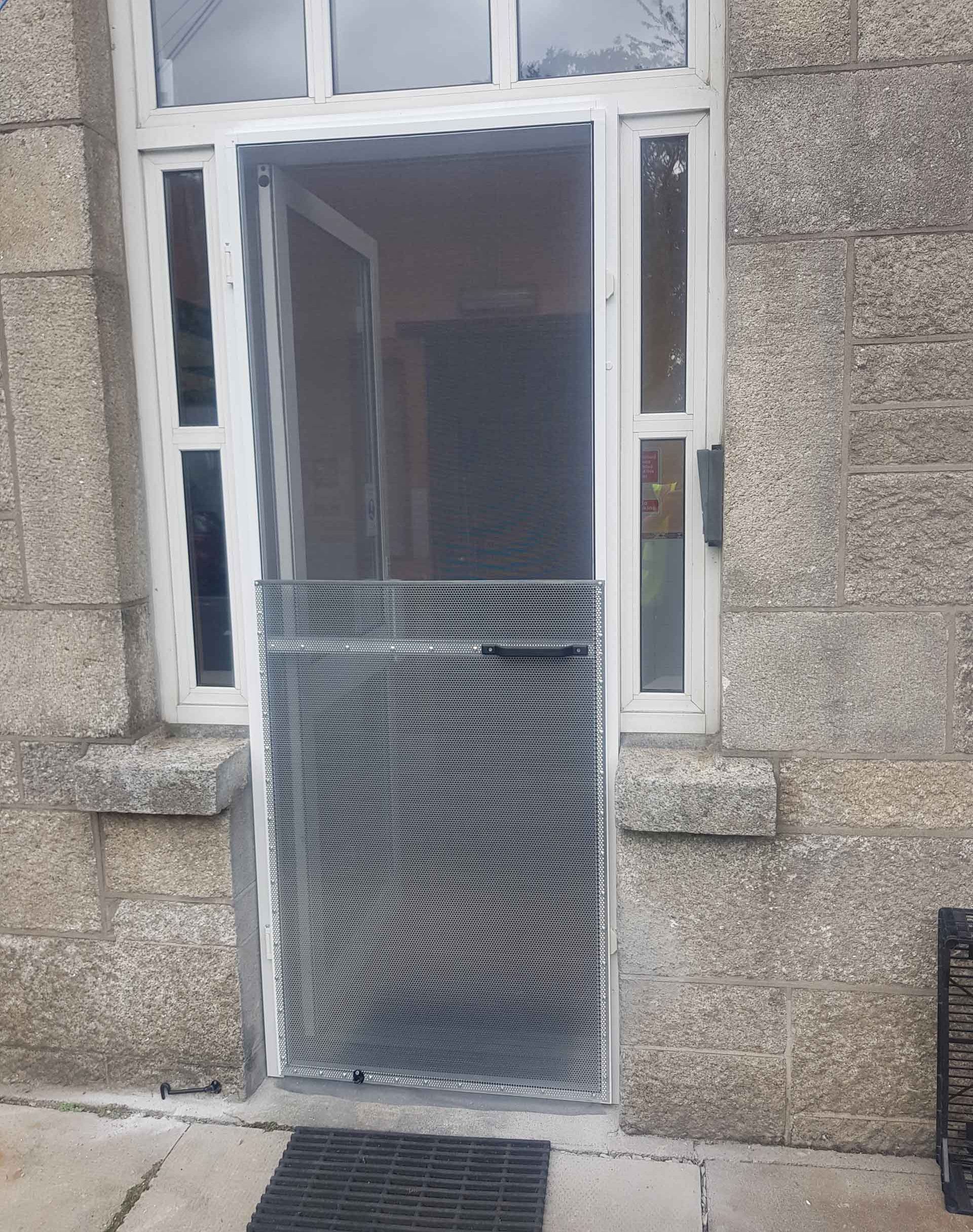 fly screen installed in a doorway