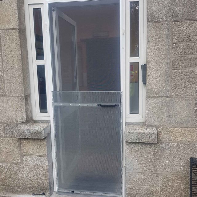 fly screen installed in a doorway